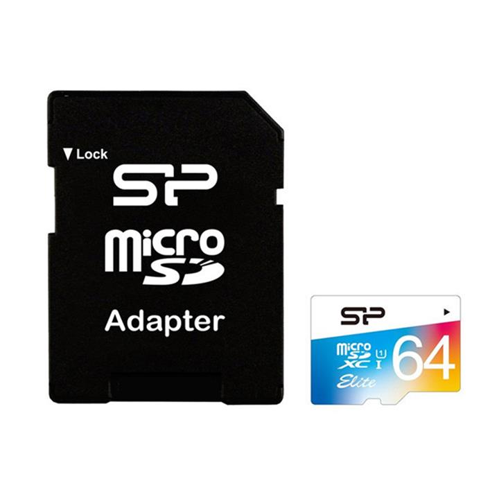 کارت حافظه‌ سیلیکون پاور 64 گیگابایت Micro SD memory Silicon Power Elite model 64GB